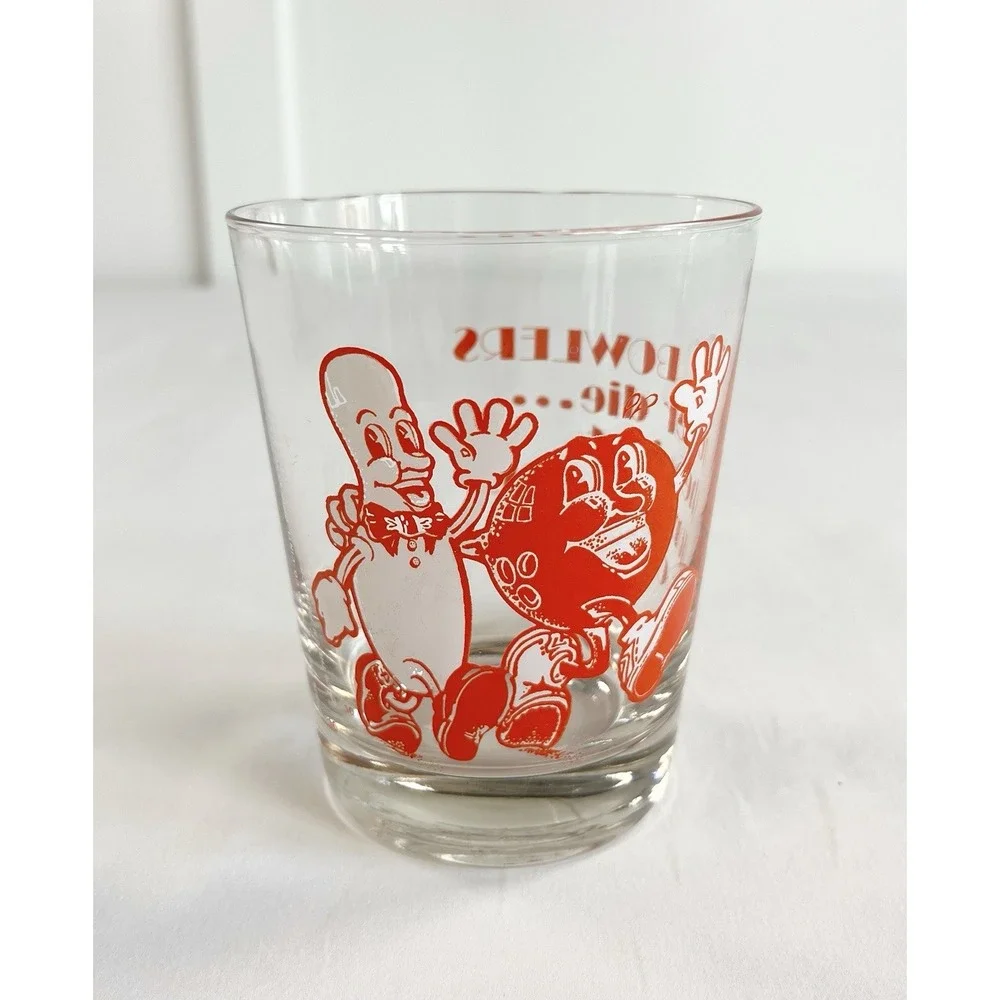 Vintage 1976 Old Bowlers Never Die Funny Cartoon Rocks Glass CM Paula Co Glass